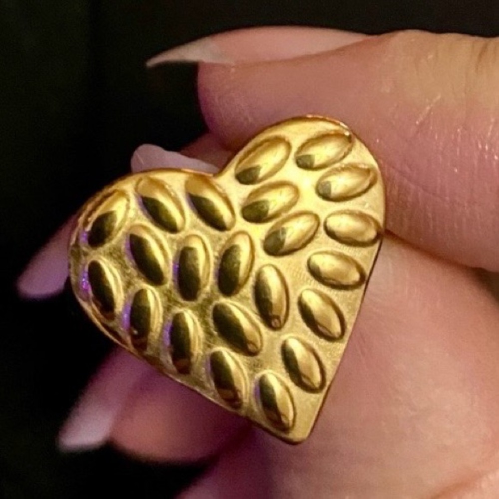 Size 9 Hypoallergenic Stainless Steel Heart  Ring NEW